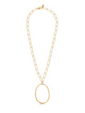 Large Oval Pendant Chain Link Necklace