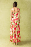 CRIMSON BLOOMS RED FLORAL MAXI DRESS