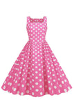 Polka Dots Barbie Pink Sleeveless 1950s Dress