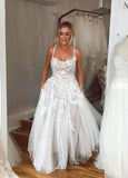 Boho Lace Wedding Dresses A Line Princess