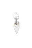 Pointed Toe Pearl Glitter Wedding Shoes With Bow