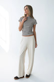 Lennon Striped Top in Brown