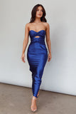 Harley Satin Maxi Dress Navy