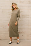 Hollis Ribbed Dress in Olive FINAL SALE