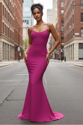 Daris Gown Berry Cat Eye Scoop Neckline Dress
