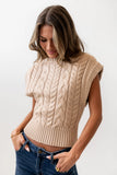 Lennie Cable Knit Top in Taupe FINAL SALE