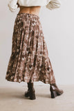 Maxine Floral Skirt in Brown FINAL SALE
