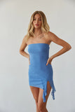 Yvie Strapless Ruffle Drape Mini Dress