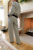 Taya Striped Wide Leg Pants in Navy FINAL SALE