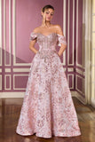 Glenna Gown Off The Shoulder Floral Ball Gown
