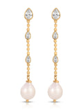 Droplet Crystal and Pearl Earring