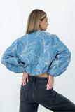Sidney Embroidered Jacket in Medium Wash