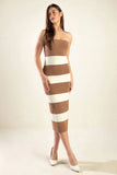 ROMANTIC AFTERNOON STRAPLESS KNIT DRESS