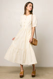 Finey Button Front Maxi Dress in Cream FINAL SALE