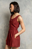 Wren Sleeveless Romper in Brick