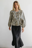 Maggie Peplum Tie Blouse in Leopard FINAL SALE