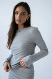 Bonnie Polka Dot Top in Grey