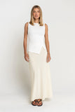 Ashlyn Textured Maxi Skirt in Natural