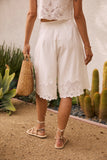 Molly Embroidered Shorts in White