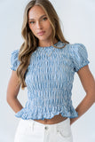 Ruth Smocked Top in Blue