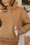 Mattie Faux Shearling Hoodie in Camel FINAL SALE