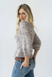 Maycie Two Toned Sweater in Brown