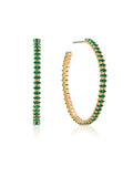 Emerald Crystal Marquise Hoops