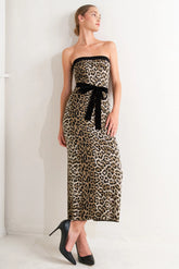 WILD ROMANCE LEOPARD KNIT MIDI DRESS FINAL SALE