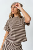 Jannet Striped Top in Brown