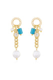 Pearl and Charm Dangle Earrings