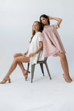 Russel Mesh Mini Dress in Mauve