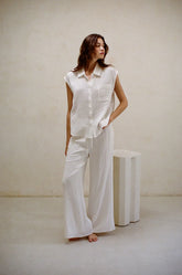 Bruna Cotton Wide Leg Pants
