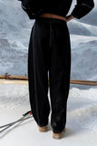 Malinda Mixed Media Baggy Pants in Black FINAL SALE