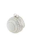 Womens Round Beaded Evening Clutch Bag