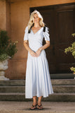Nellie Drop Waist Maxi Dress in Blue