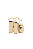 Outdoor Gold Platform Sandals with Chunky Heels