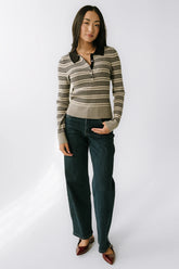 Romero Striped Sweater in Grey
