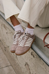 Stevie Striped Sneaker in Taupe FINAL SALE