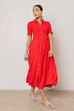 Nicole Smocked Maxi Dress in Red FINAL SALE