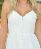 Sisi Eyelet Midi Dress White
