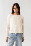 Zuri Smocked Blouse in Cream FINAL SALE