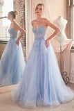 Marisol Gown Pearl Beaded Glitter Tulle Ball Gown