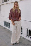 Raegan Cable Knit Sweater in Burgundy FINAL SALE