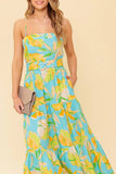 A PERFECT DAY MIDI DRESS BLUE YELLOW