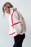 Lenny Sherpa Half Zip in Pink