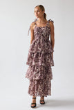 Susan Ruffle Maxi Dress
