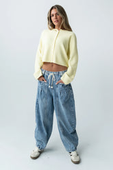 Kamryn Tapered Baggy Jeans in Medium Wash