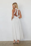 Natasha Eyelet Halter Midi Dress