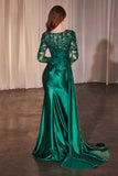 Debra Gown Long Sleeve Lace Satin Formal Dress