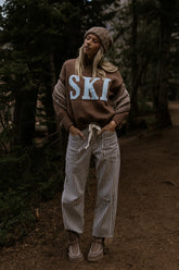 Ski Knit Sweater in Brown FINAL SALE